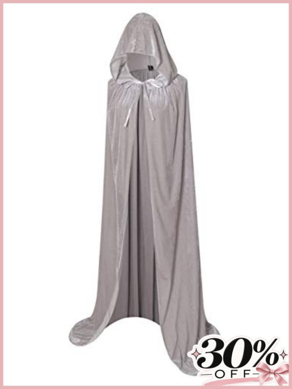 Velvet Hooded Long Cloak Witch Vampire Halloween Costume Cape